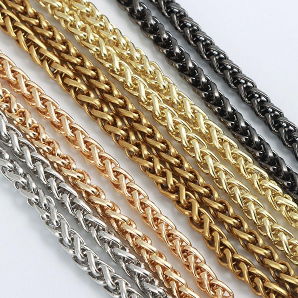 Golden Silvery Metal Bag Chains Adjustable Handbag Handle Chain Durable Shoulder Bag Straps