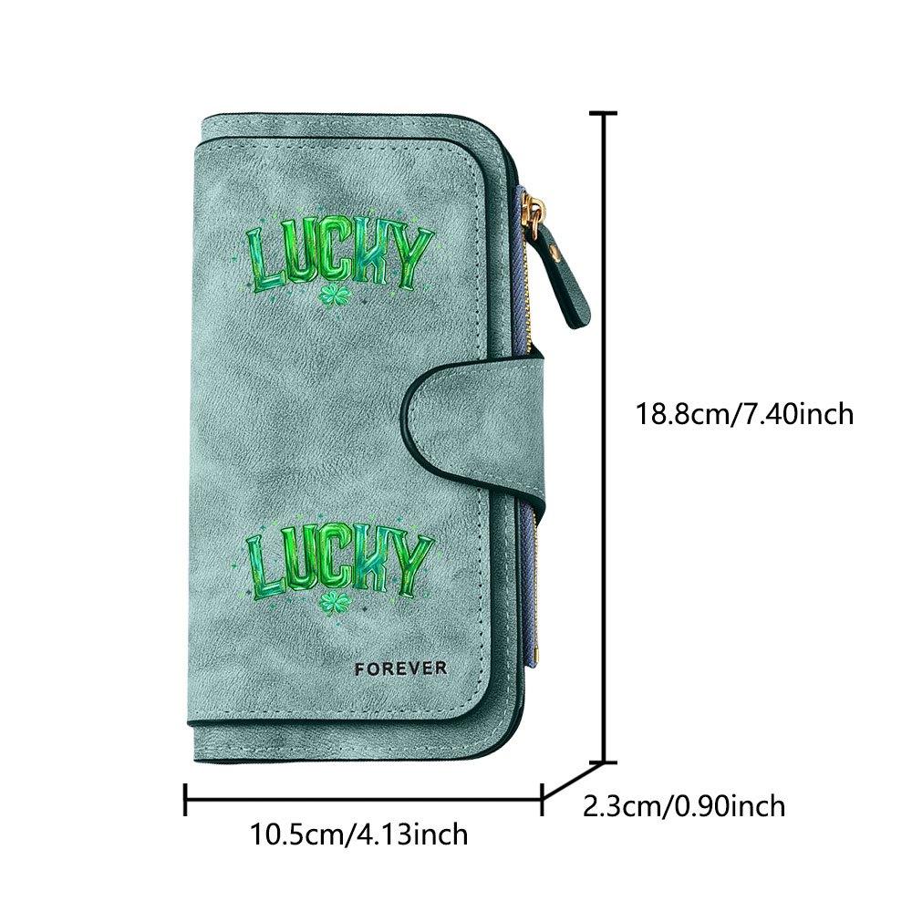 LUY Clover Long Zipper Wallet, Large Capacity Card Holder, Unisex Clutch Bag, Fashionable Zipper Coin Purse, Suitable for Daily Use, A Great Gift for