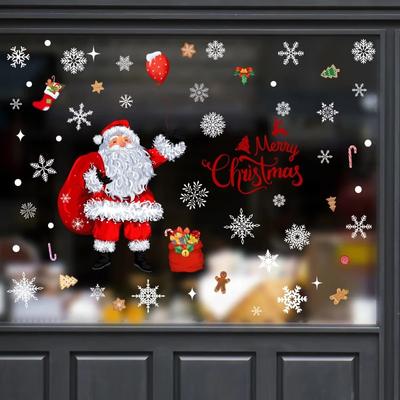 Christmas Home Atmosphere Decoration Stickers Children's Room Window Decals Store Window Large Static Glass Stickers