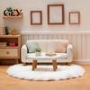 Mini Floor Mat Dollhouse Carpet, 1:12 Scale Miniature Plush Round Rug, Tiny Rug for Doll House Flooring Accessories, Micro Landscape Decoration
