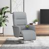 Vidaxl Reclining Massage Chair with Footrest, Light Gray, Fabric