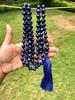 10-11 Mm Round 48"+ Indian Origin Lapis Lazuli 108+1 Guru Bead Japa Mala, Jaap Rosary, Yoga Prayer Healing Meditation September Birthstone