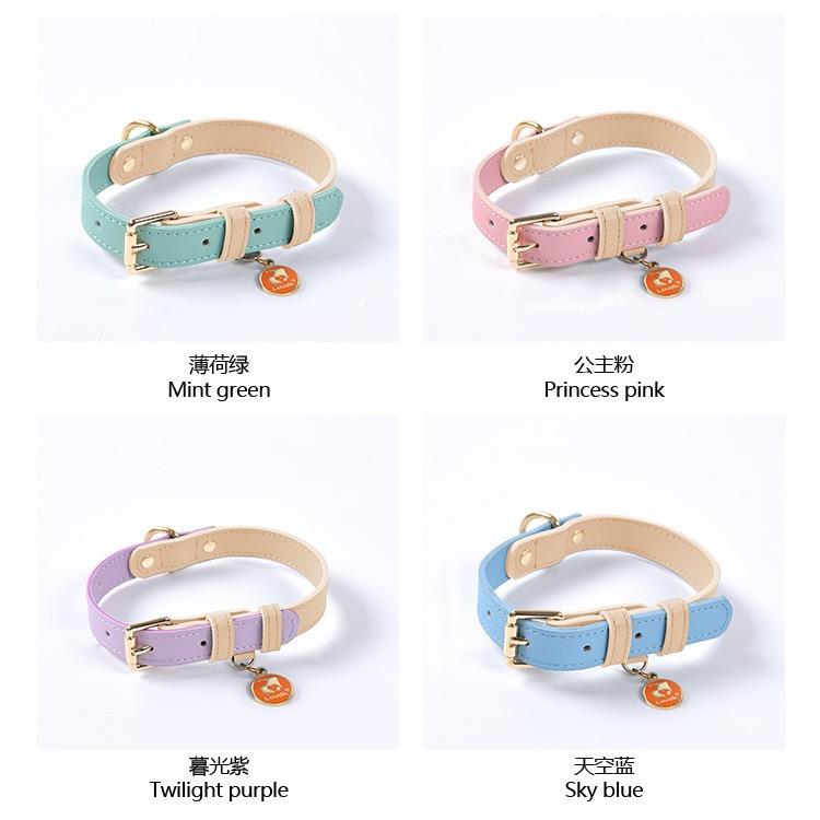 2025 Hot Eco-Friendly Soft Breathable Leather Modern Dog Collar with Leashes Set For Pets