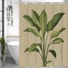 Green Leaf Shower Curtain, Bathroom Decorative Shower Curtain, Waterproof Shower Curtain with Hooks