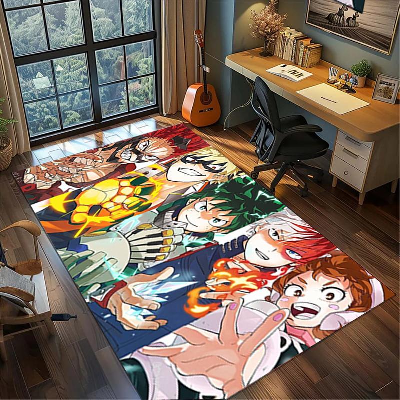 Non Slip My Hero Academia Carpet Large Washable Area Rug for Bedroom Gamer Room Decor