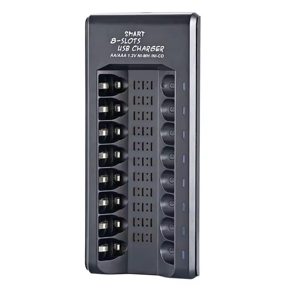USB výstup 8 slotů Rychlé nabíjení Ochrana proti zkratu pro 1,2V NiMH AAA/AA baterie Nabíječka Nabíjecí nabíječka baterií