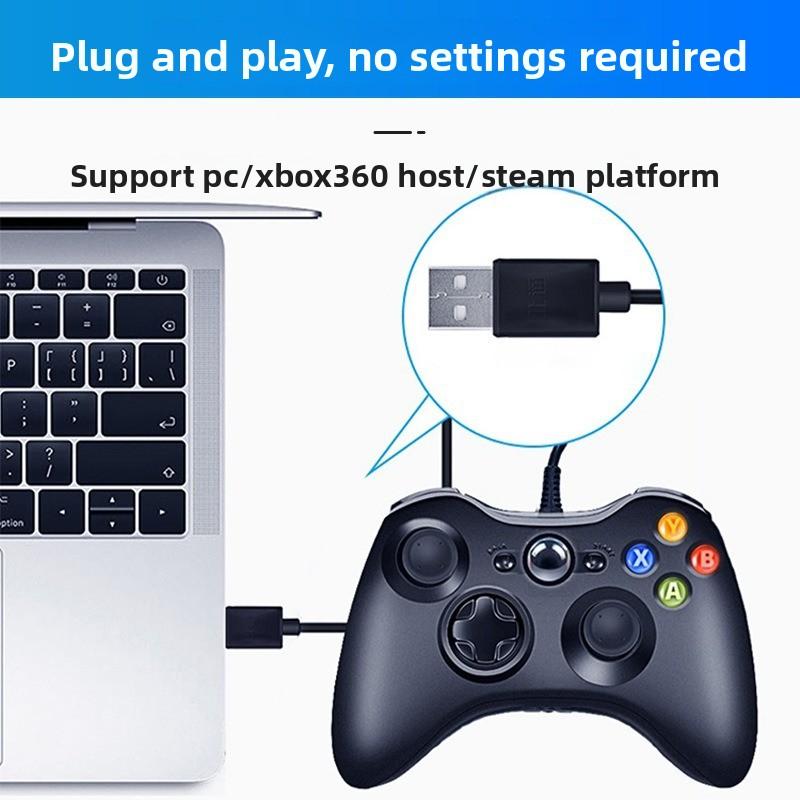Applicable to for 360 PC TV Steam Multi-Platform Compatible Wired Gamepad with Linear Trigger 360 Handle