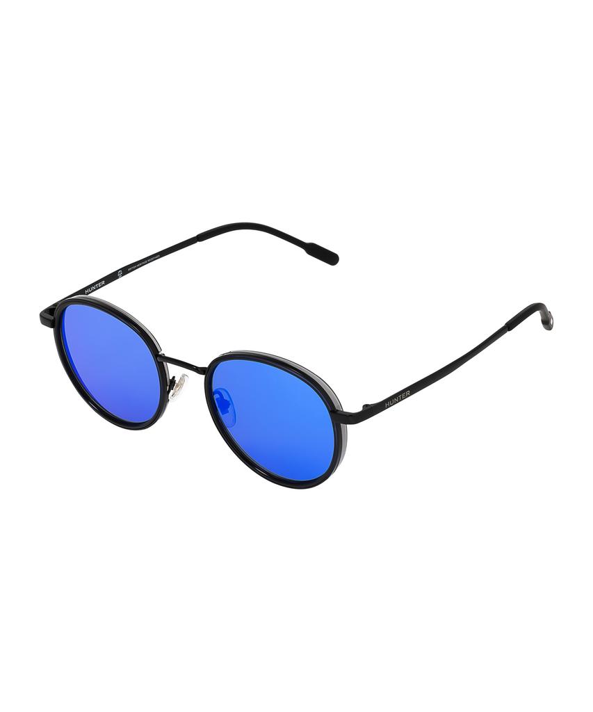 Heonteoaiweeo [Unisex] Round Titanium Sunglasses - Blue Htc32