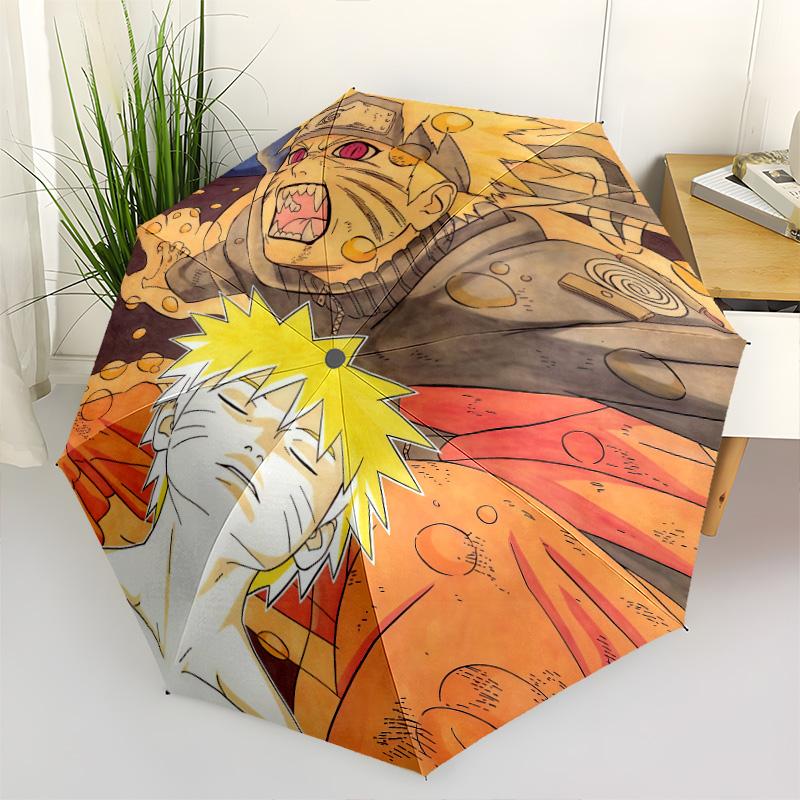 1 PC Automatic Folding Umbrella - Naruto Vs Pain Pattern Portable Foldable Design With 8 Ribs Christmas Birthday Gifts