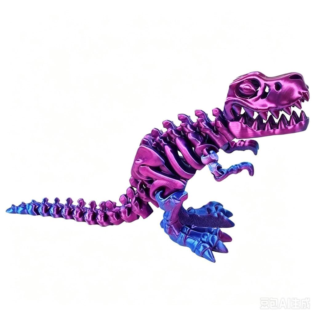3D‑Printed Skeleton T‑Rex Figurine 9.84in, Articulated Dinosaur Toy Gift