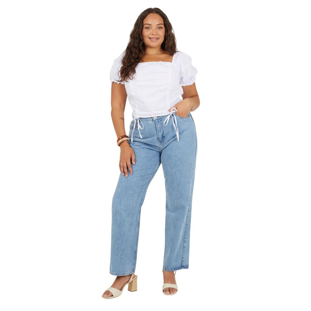 BRAVE SOUL Womens/Ladies Ruched Plus Puff Sleeve Top