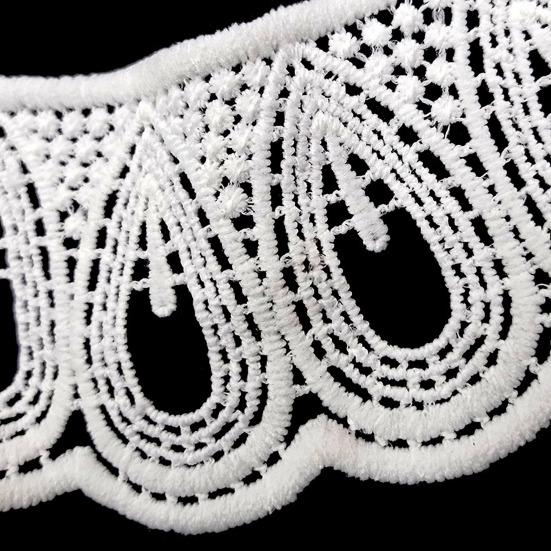 1 pár výstřih Dekorativní měkký pohodlný 3D prolamovaný vyšívaná krajka DIY krajka s límcem z mléčného vlákna pro domácí použití