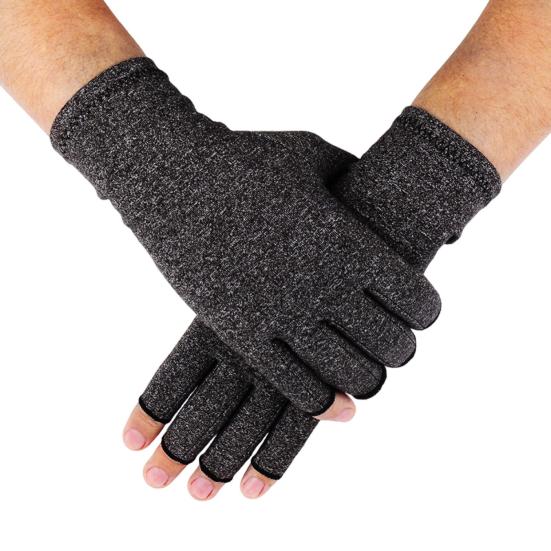 Arthritis Compression Gloves Breathable Half-Finger Gloves Stretchy Hand Arthritis Relief Gloves for Typing Carpal Tunnel Rheumatoid Tendonitis