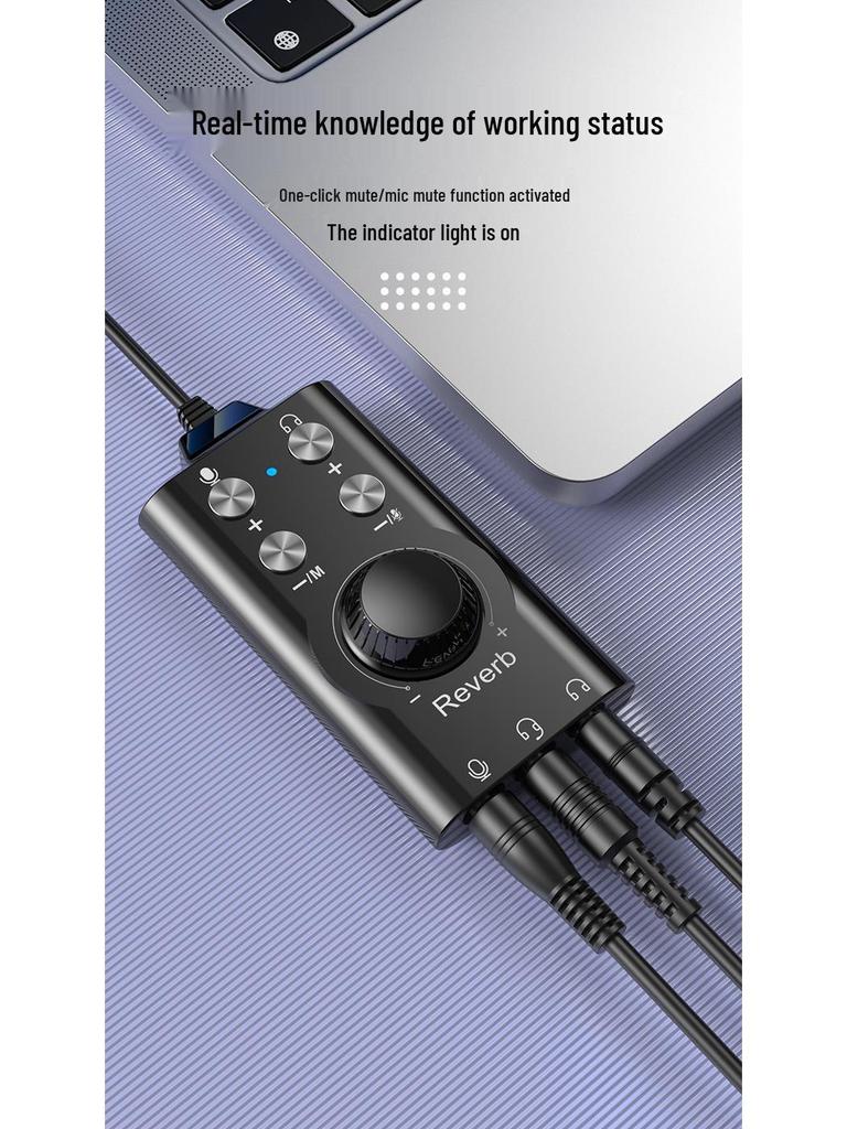 USB 7.1 Voice Changer: Male to Female, Loli Voice, Game or Live Streaming Compatible External Sound Card