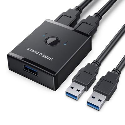 ChenYang CY KVM Bidirectional USB Switch Selector 2 To 1 PC Sharing or 1 To 2 Hub for Keyboard Mouse Scanner Printer 3.0