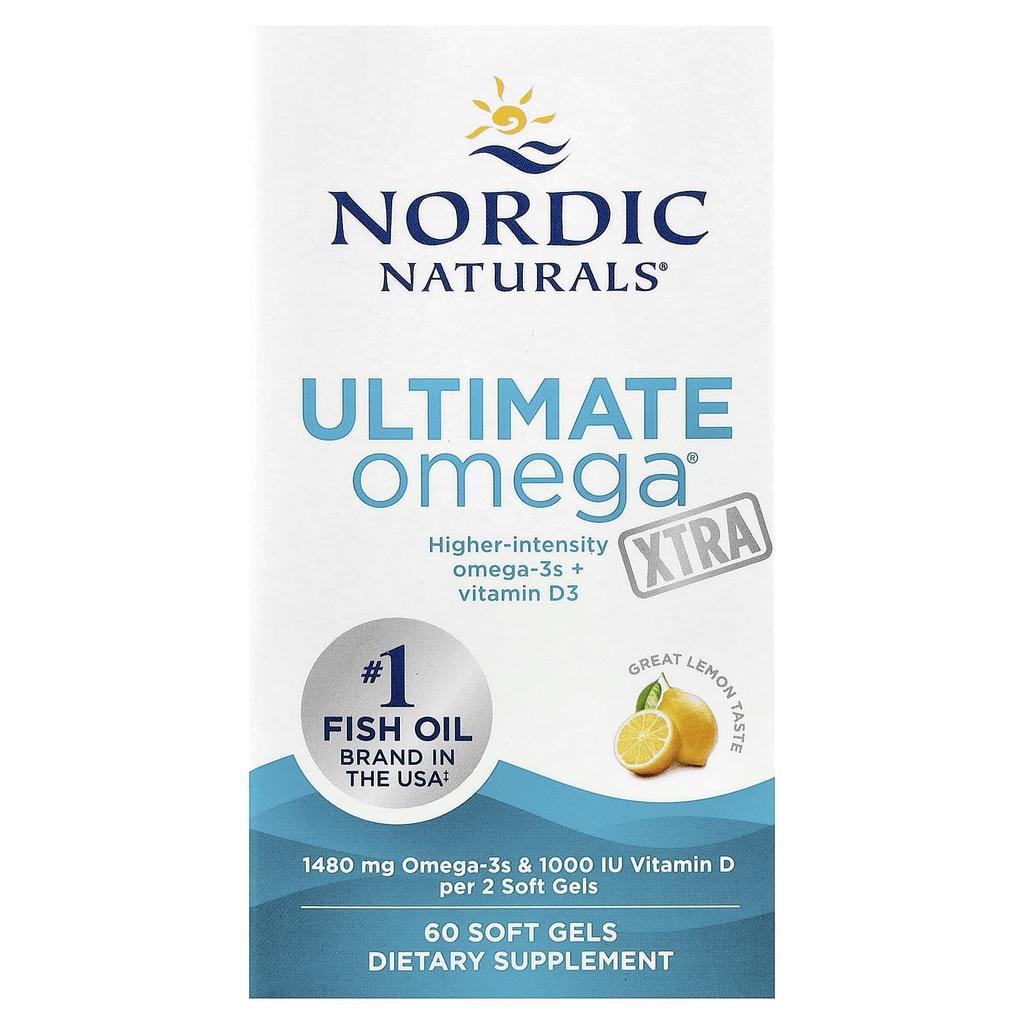 Ultimate Omega Xtra, Lemon, 1,480Mg, 60 Softgels (740Mg Per Softgel)