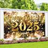 2025 Happy New Year Banner 71 X 43in Photo Booth Firework New Year Party Decoration Background New Year Photo Backdrop Elegant