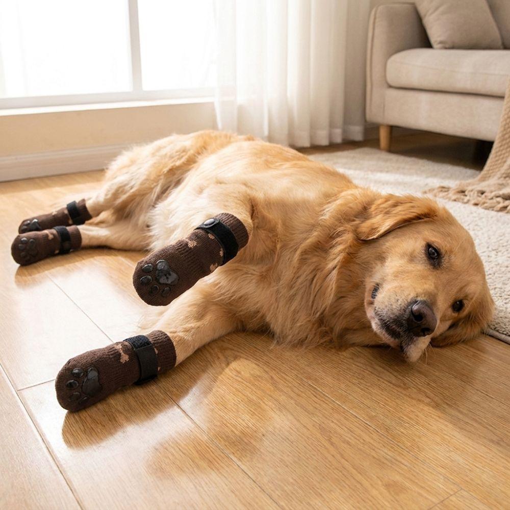 Anti-scratch Anti-slip Dog Socks Dirt-proof Foot Protector Puppy Foot Cover Wooden Floors