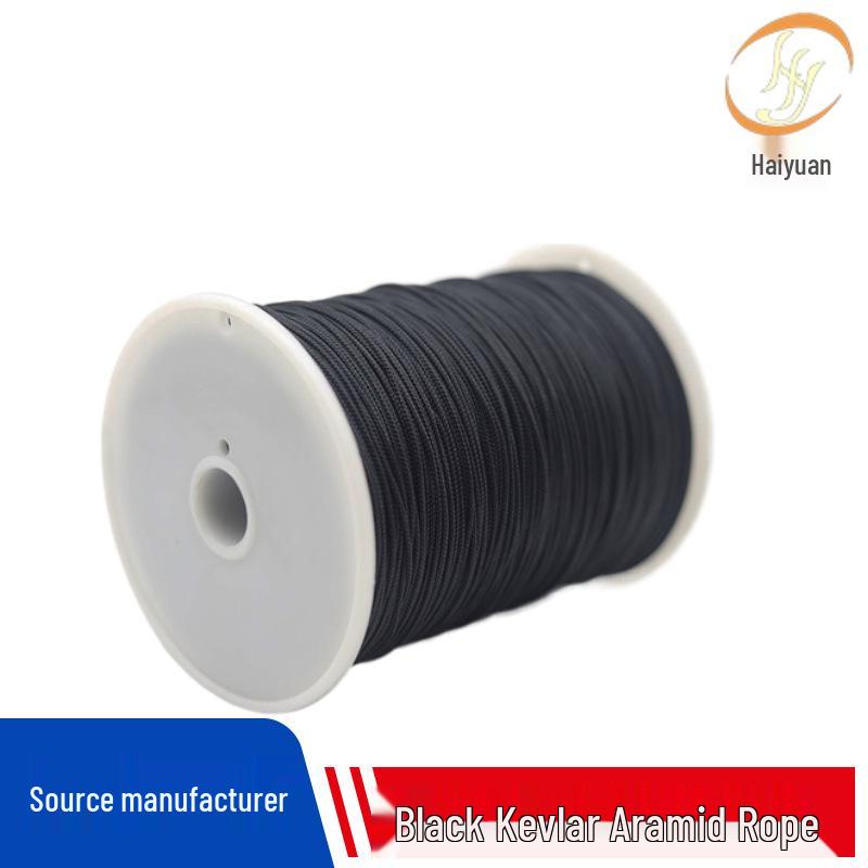 

Кевларовый огнестойкий плетеный шнур - Черный, 2 мм, износостойкий, высокотемпературный (560°C) Арамид.