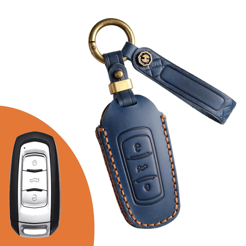 Husă de piele lucrată manual pentru cheile Geely Dihao GS și Global Eagle British Vision