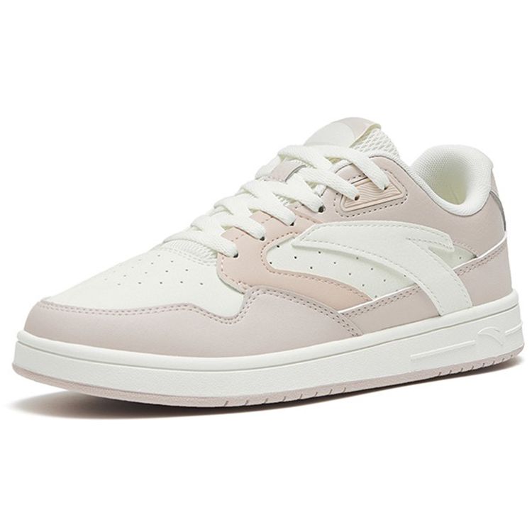 Anta Lightweight Durable Low-Top Skate Shoes Women Sneakers White Gray Pink 122258068-4