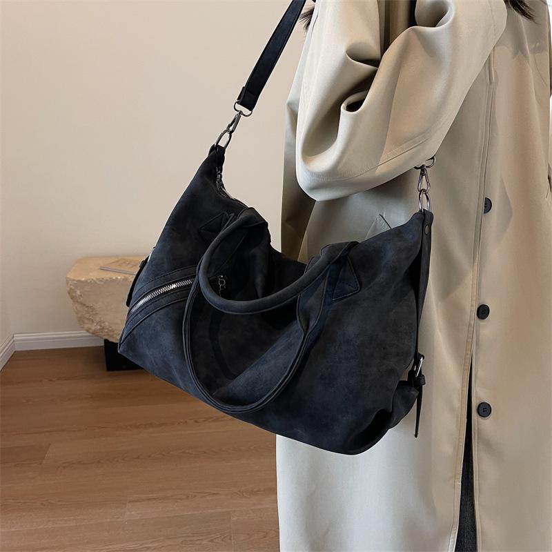 Retro fashion women's large-capacity handbag, simple casual women's shoulder bag, office worker versatile commuter tote bag