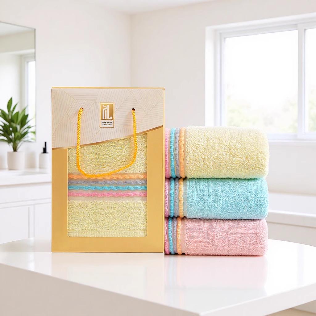 

Custom Logo Cotton Towel Gift Set - Soft, Absorbent & Thickened for Face Washing Size 35cm x 75cm