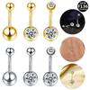 Titanium F136 Navel Ring with Diamond Ball for Daily Wear