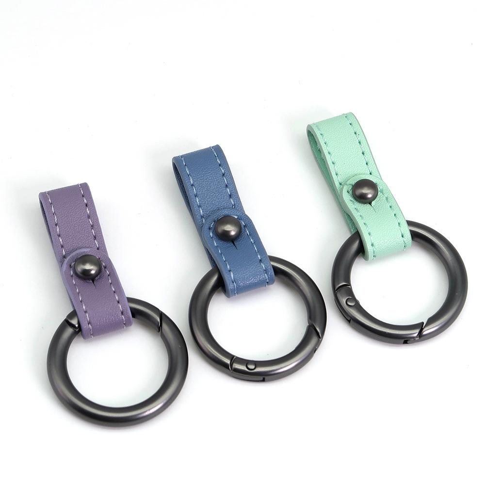 PU Leather Key Rings Zinc Alloy Ring Super Lightweight Cowhide Keychain Multi-purpose Man Car Keychain Outdoor Tool