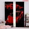 2pcs,2D Plane Printing Contemporary Curtains Red Speed Demons Versatile Polyester Fabric (without Rod) Room Decor Ldeal for