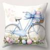 Short Plush Material Pillowcasehappy Easter Decoration Pillowcase Home Room Decoration Bowknot Rabbit Truck Egg Print Living Roo
