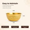 Brass Dining Bowl | Peetal ki Katori | Floral Etching Gold Bowl for Dining & Pooja | Traditional Handcrafted Brass Serving Bowl