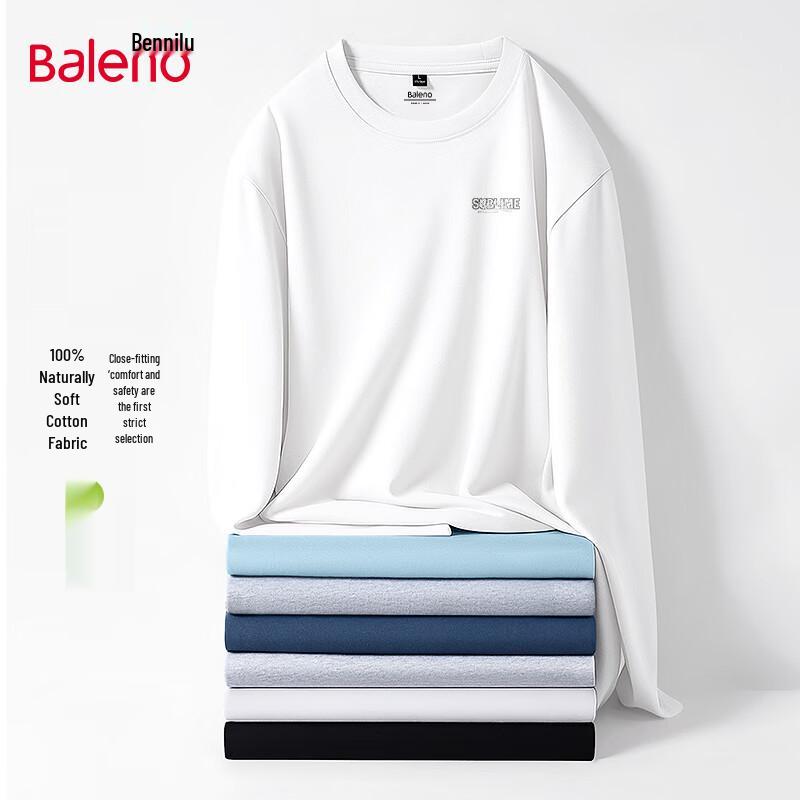 Baleno Men's Heavyweight Cotton Oversize Long Sleeve T-Shirt