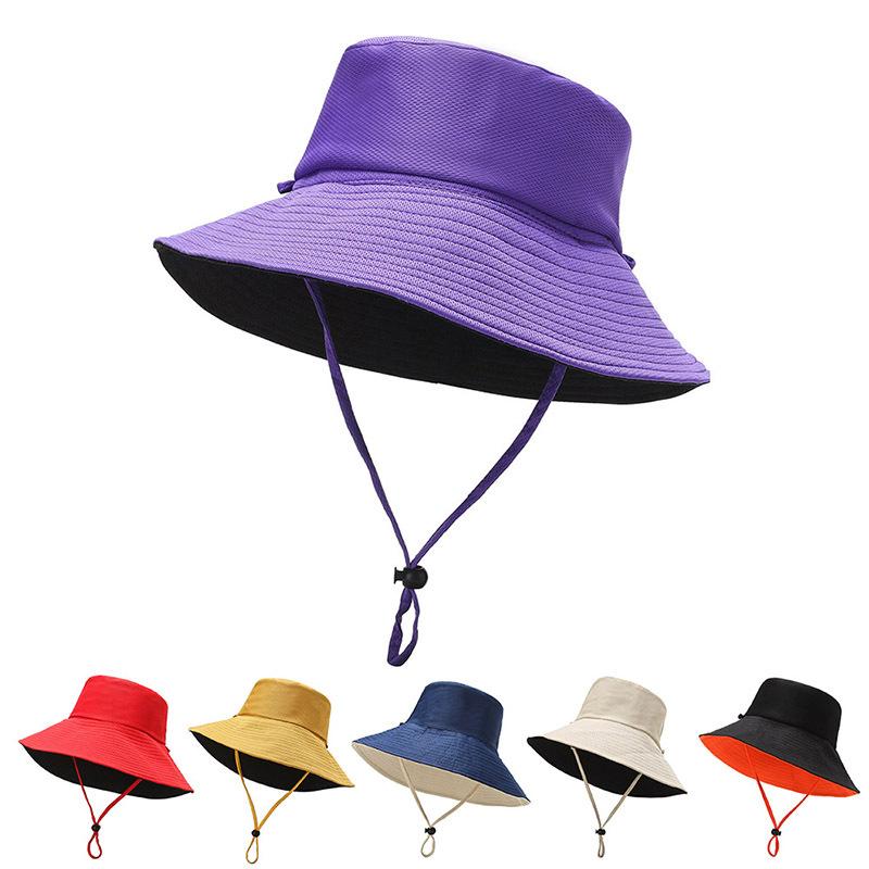 New spring and autumn bucket hat women's sun protection hat sun hat face cover basin hat simple solid color versatile hat