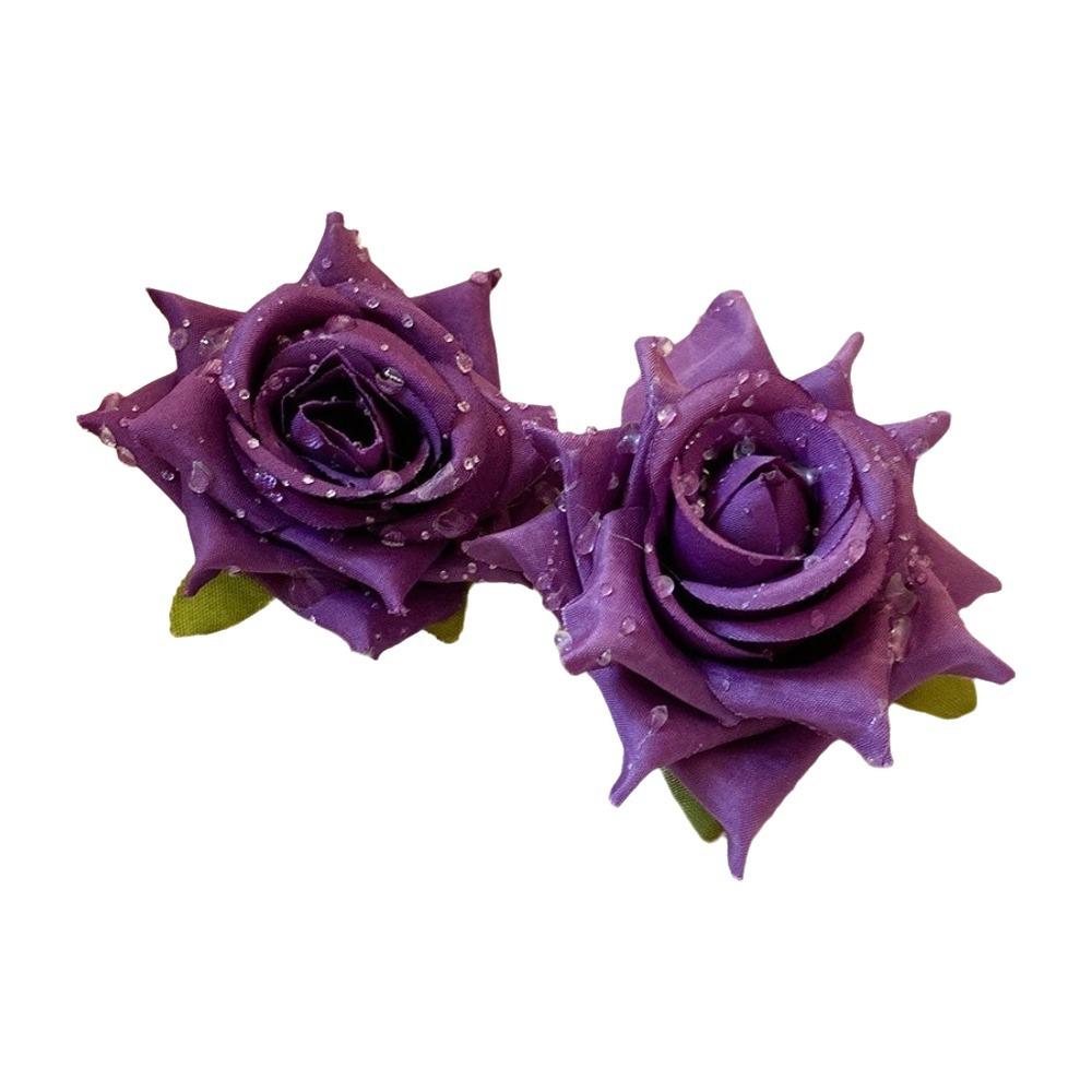 Cloth Floral Stud Earrings Solid Color Drop Earrings Retro Rose Flower Earrings  Women