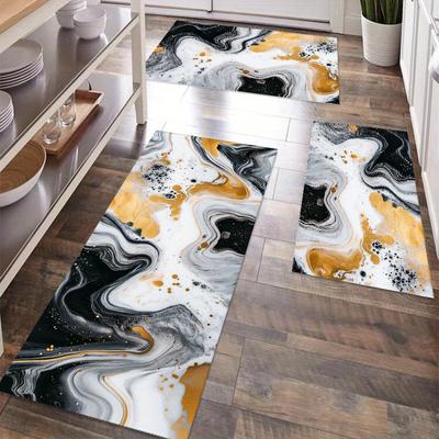 1 pz tappeti da cucina anti-fatica, stampa in marmo, tappetino da cucina spesso, antiscivolo, imbottito, resistente e confortevole, per cucina