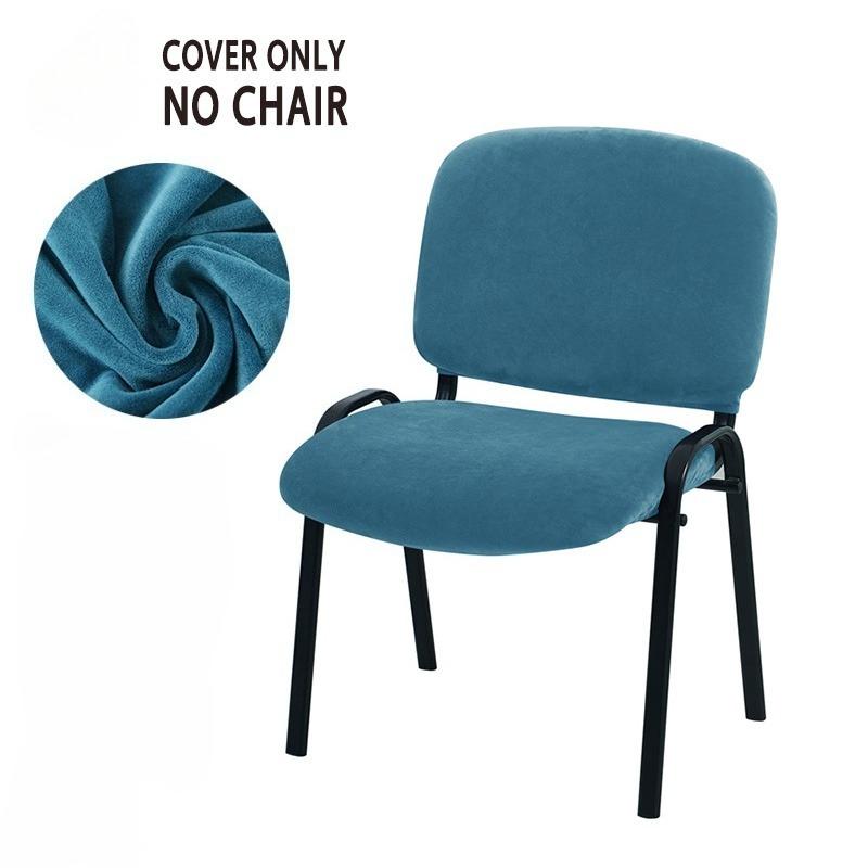 1 Seater Nordic Style Velvet Chair Cover Short Back Split Dining Chair Back Seat Covers Dust-proof Protective Case for Home