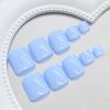 Blue Sweet White Versatile Removable Toenails 24 Pieces