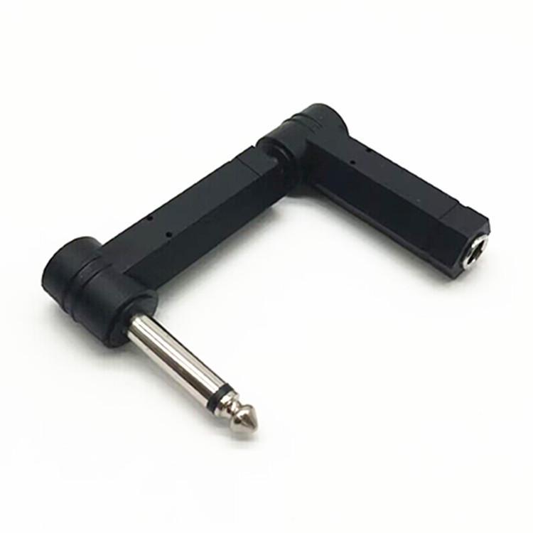 Elbow Mono 6.35mm Male-Female Dual Channel Audio Extension Adapter Plug 6.5mm