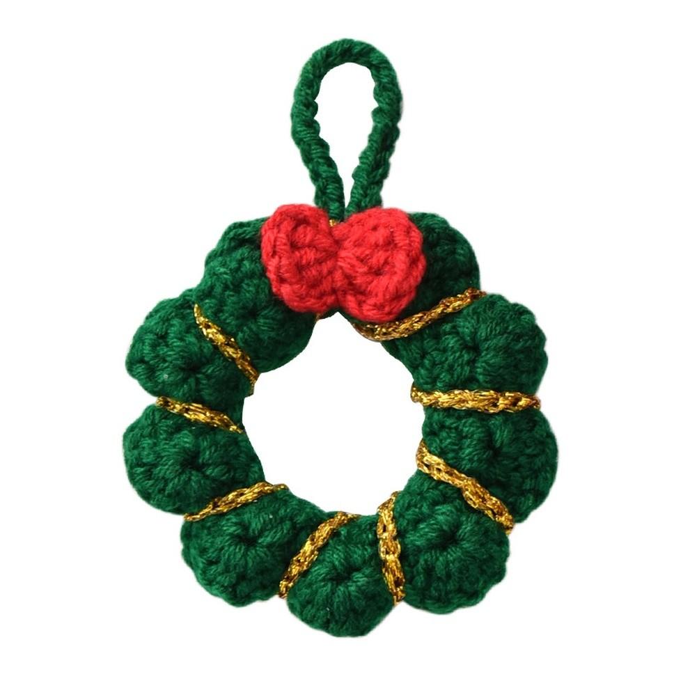 

Assorted Shapes Christmas Yarn Ornaments Mini Tree Decorations Yarn Wreath