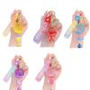 Fashionable Keychain With Lovely Cartoon Dolls and Flowing Sand In Sturdy Resin Oil Pendant Daily Use Casual Wear