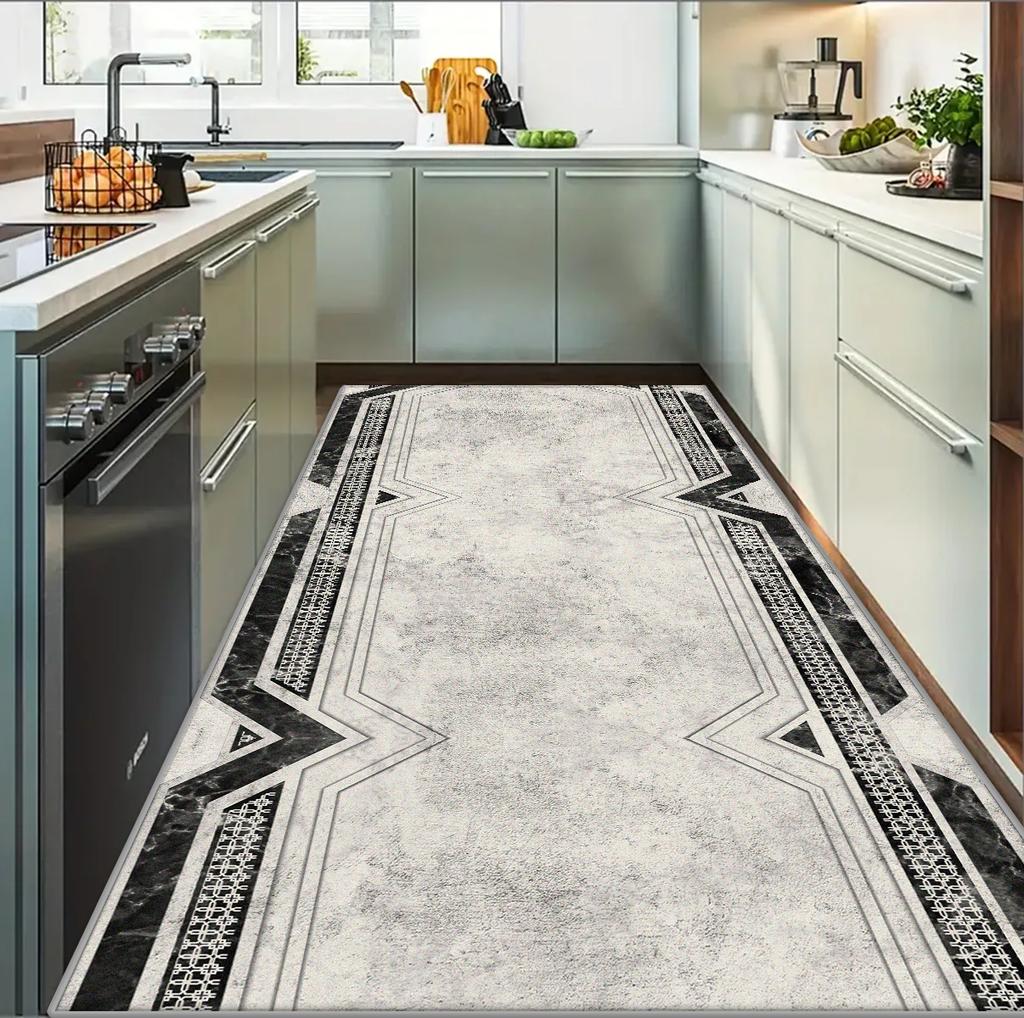 Modern Kitchen Non-slip Long Runner Rugs Decoration Home Living Room Bedroom Corridor Carpet Stairs Entryway Floor Mat Washable