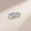 0.54 CTW S925 Sterling Silver Full Micro Pave Moissanite Leopard Ring Edgy Panther Head Link Band Bold Unisex Jewelry