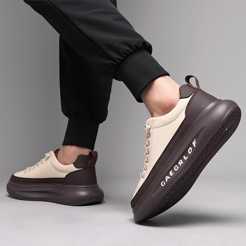 Mode Herren Leder Mode Outdoor Schuhe Dicke Sohle Herren Freizeitschuhe Luxusmarke Herren Bequeme Sneaker Neue Schnürschuhe Herrenschuhe