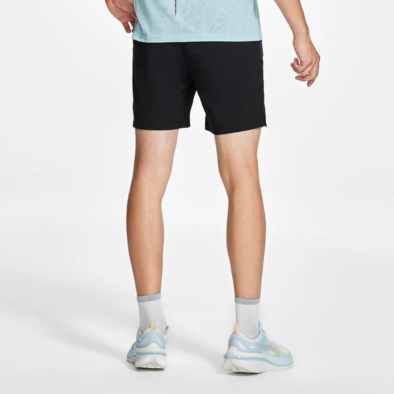 Li Ning Running Series Solid Color Logo Print Sports Shorts Men Shorts Black AKSS573-3