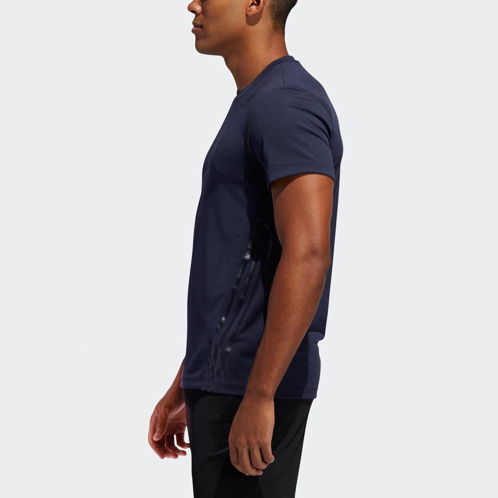 Adidas Aero 3s Koszulka Treningowa z Logo Sportowa Okrągły Dekolt Krótki Rękaw T-shirt Męskie Koszulki Legend-Ink-Blue FJ6126