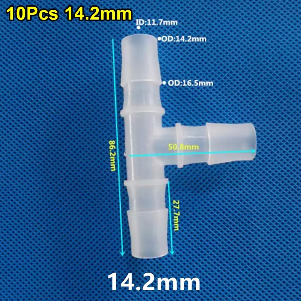 10Pcs 1.6-15.8mm T-Type Tee Connector Equal Diameter Plastic 3 Way Connector PP PE Soft Hose Fittings