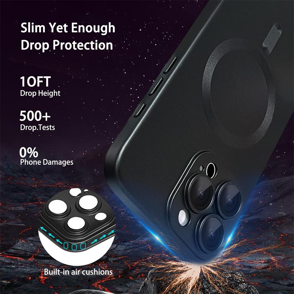 Für Magsafe Linsenschutz Matte Rutschfeste Handyhülle Für IPhone 16 15 14 13 12 11 Pro Max Plus Magnetische Kabellose Ladehülle