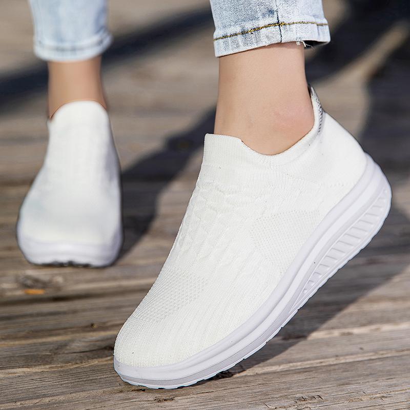 Fashion Women Single Shoes Summer New Style Vulcanized Fashionable Thick Sole Lightweight Mesh Women's Casual Breathable Sneakers Shoes