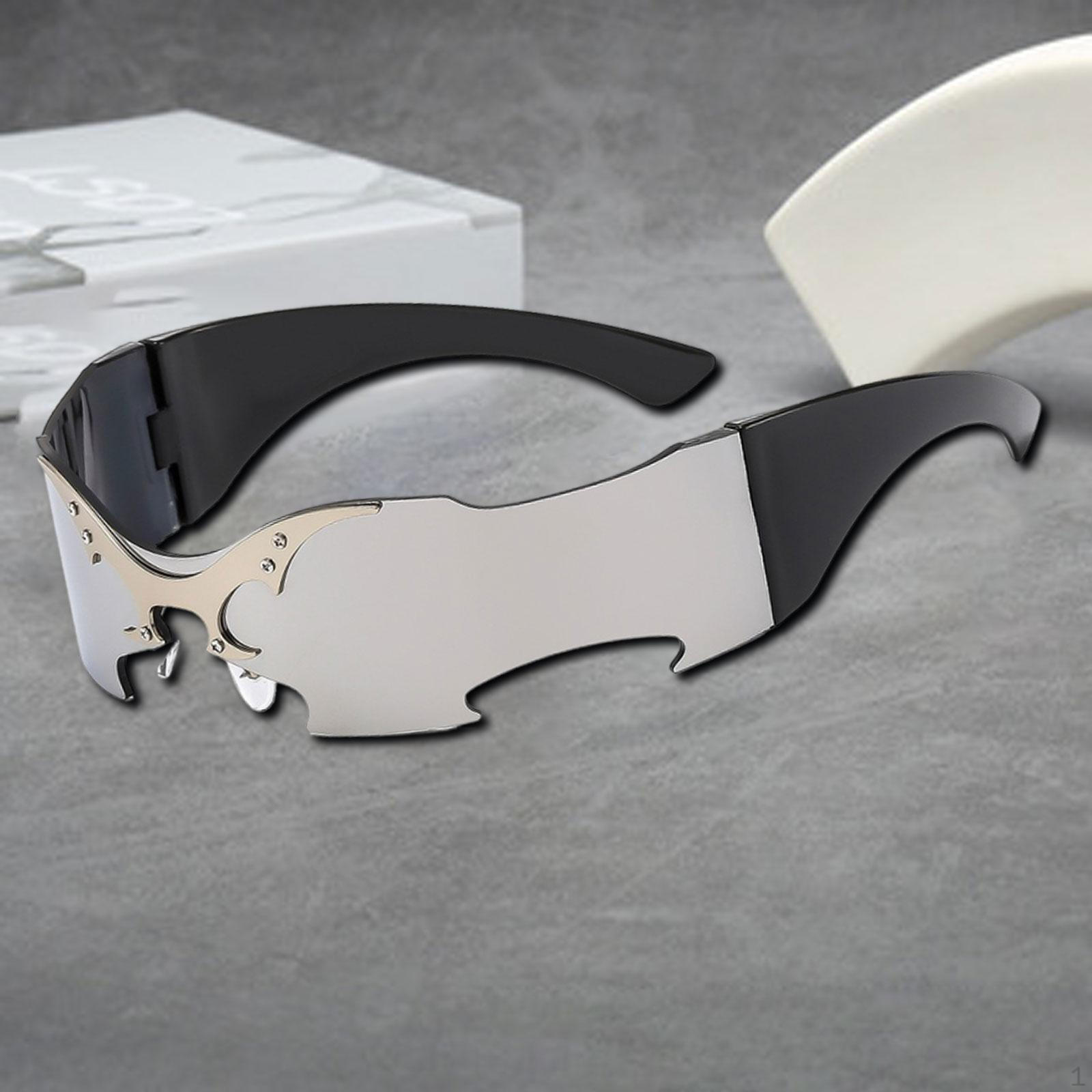 

Безободковые Солнцезащитные очки Форма Очков для Рейва, Открытого Фестиваля, Шоппинга, Вечеринки серебряный